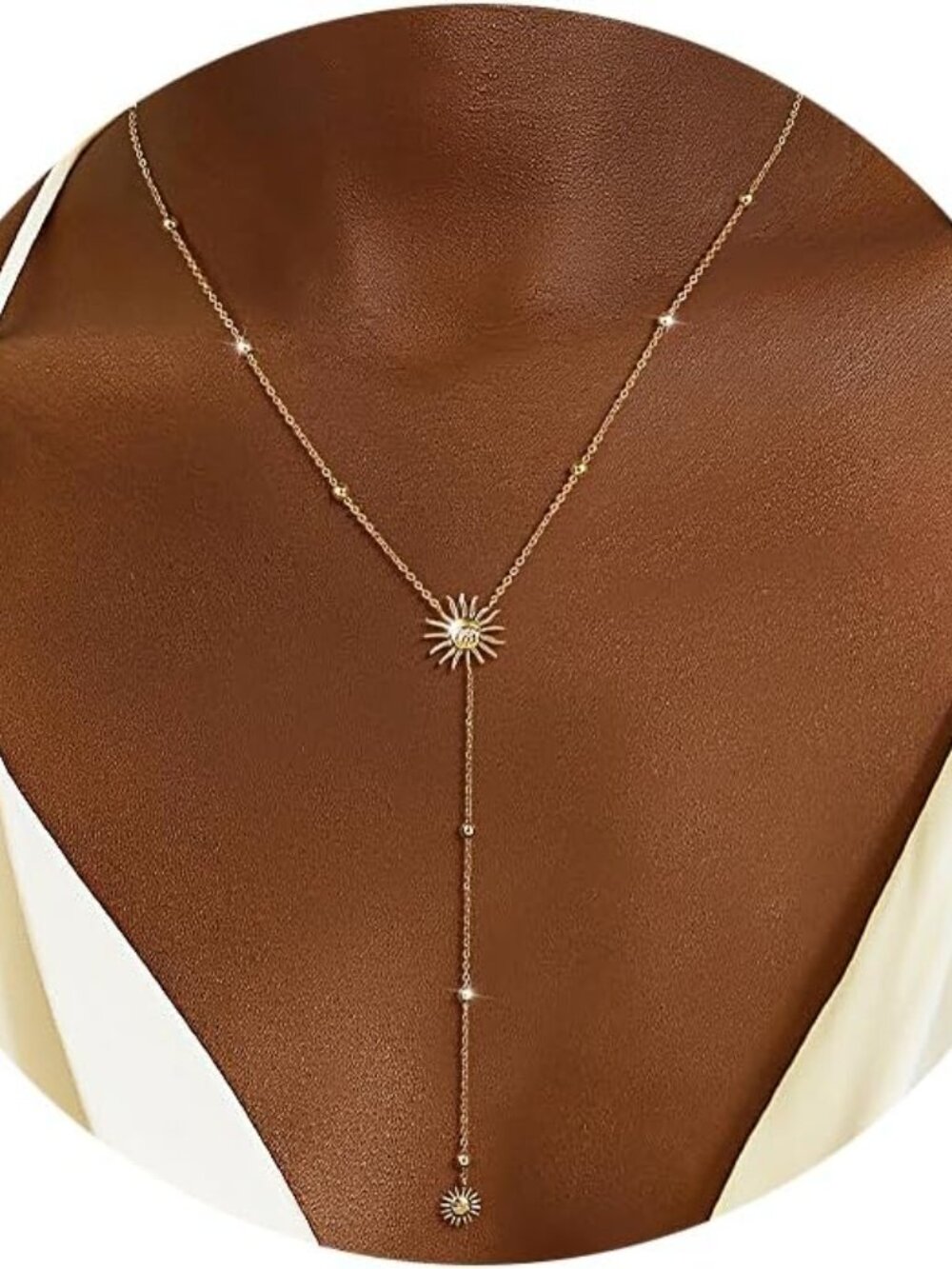 Lariat Necklace for Women, 14k Gold Plated Long Y-Shaped Drop Chain Necklace Dai - Picture 1 of 8